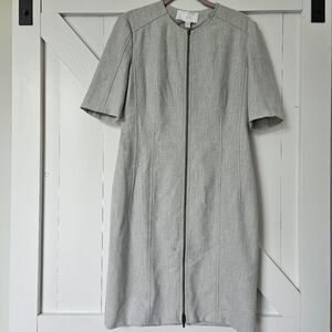 Hugo Boss Gray Midi Dress with Zipper